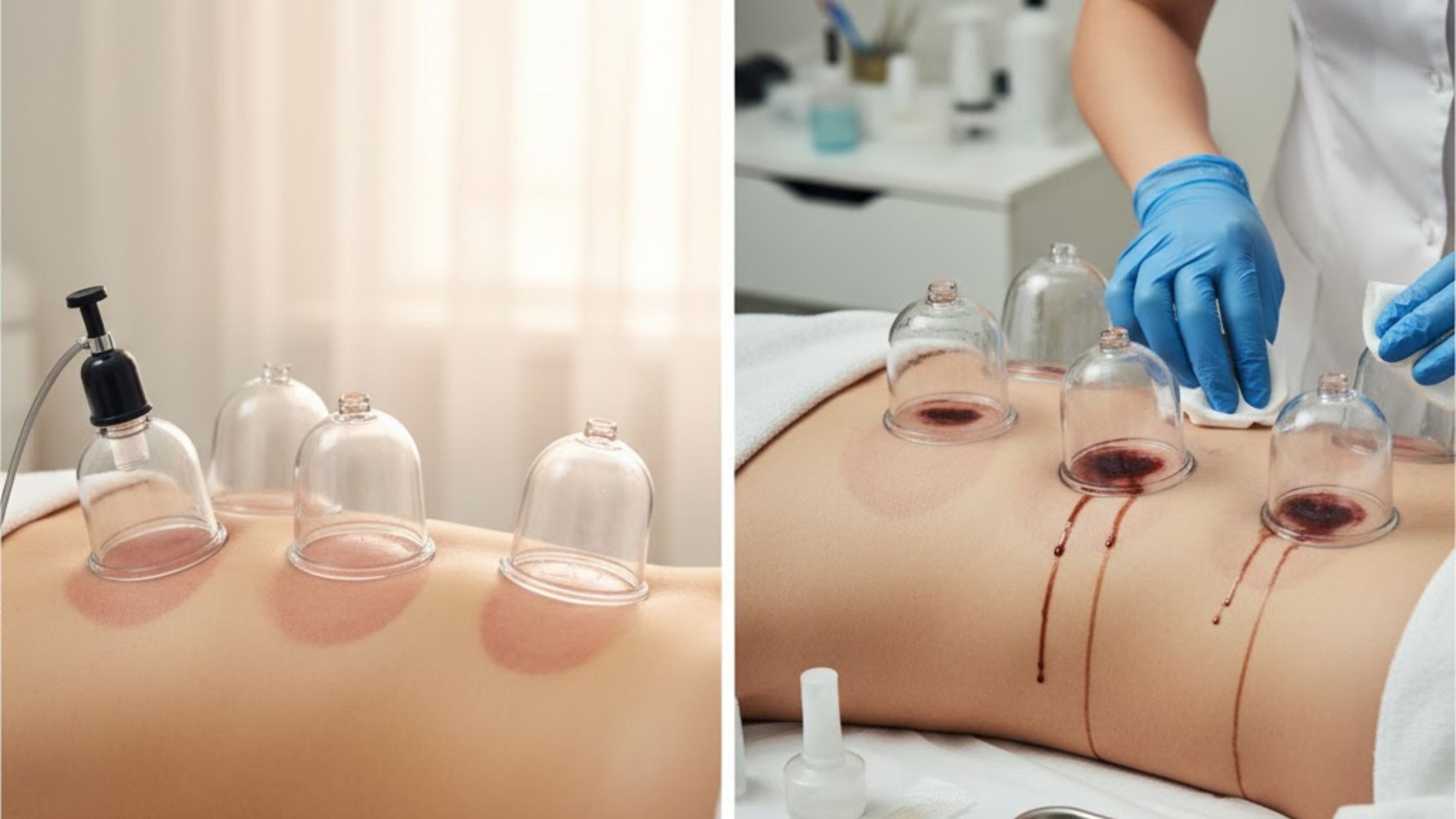 How do dry and wet cupping differ in risk