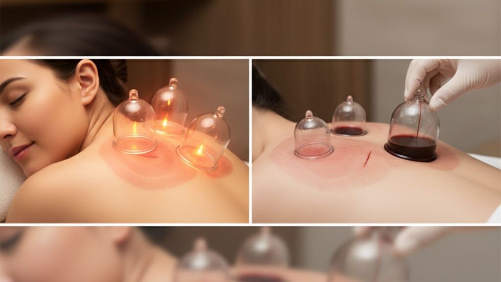 How do dry cupping and wet cupping feel and what immediate results should clients expect
