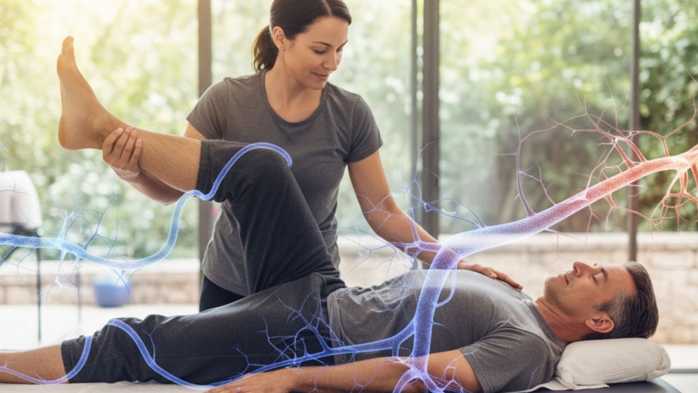 How does assisted stretch therapy influence the autonomic nervous system