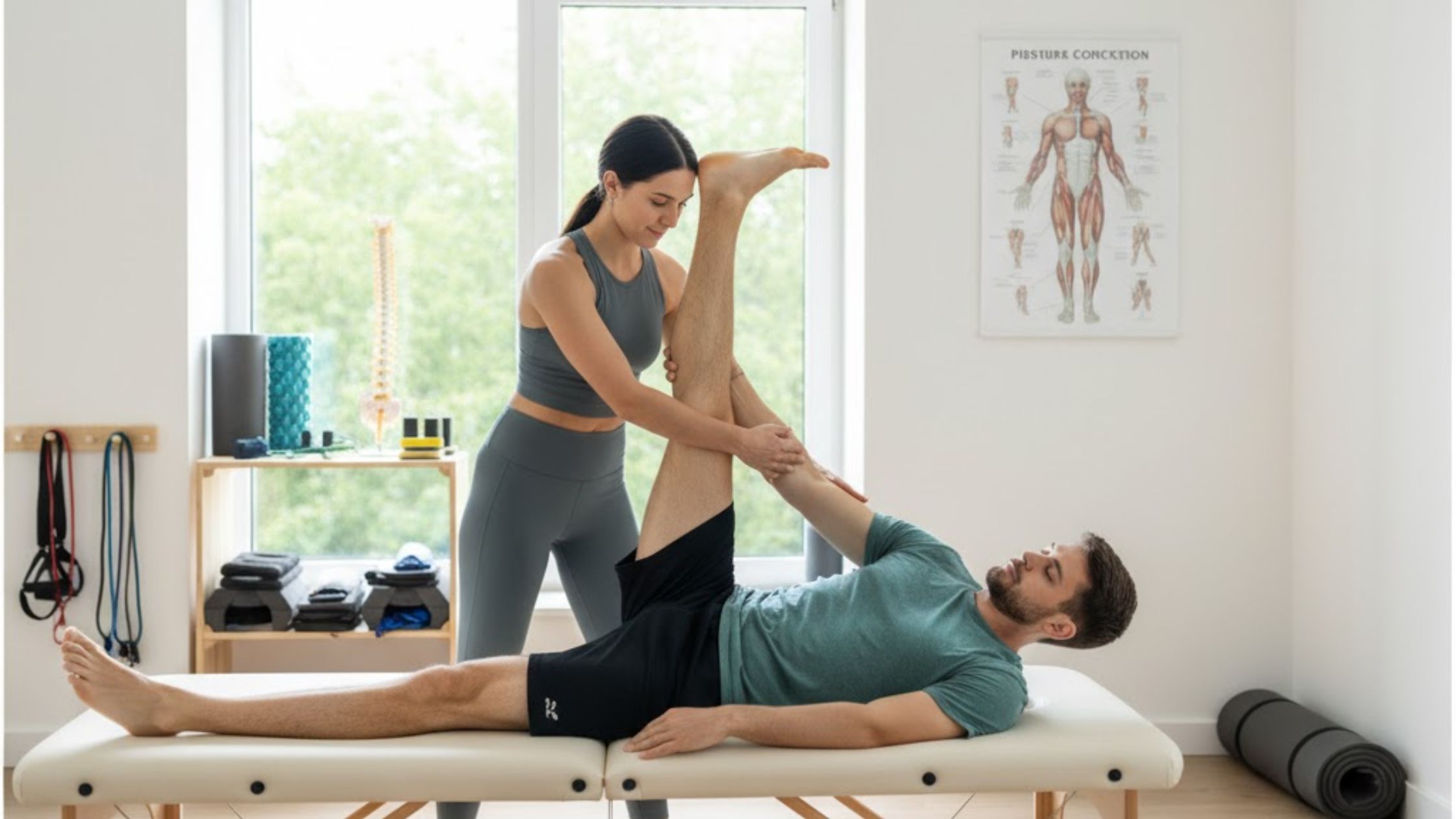 The step by step process of assisted stretch therapy for posture