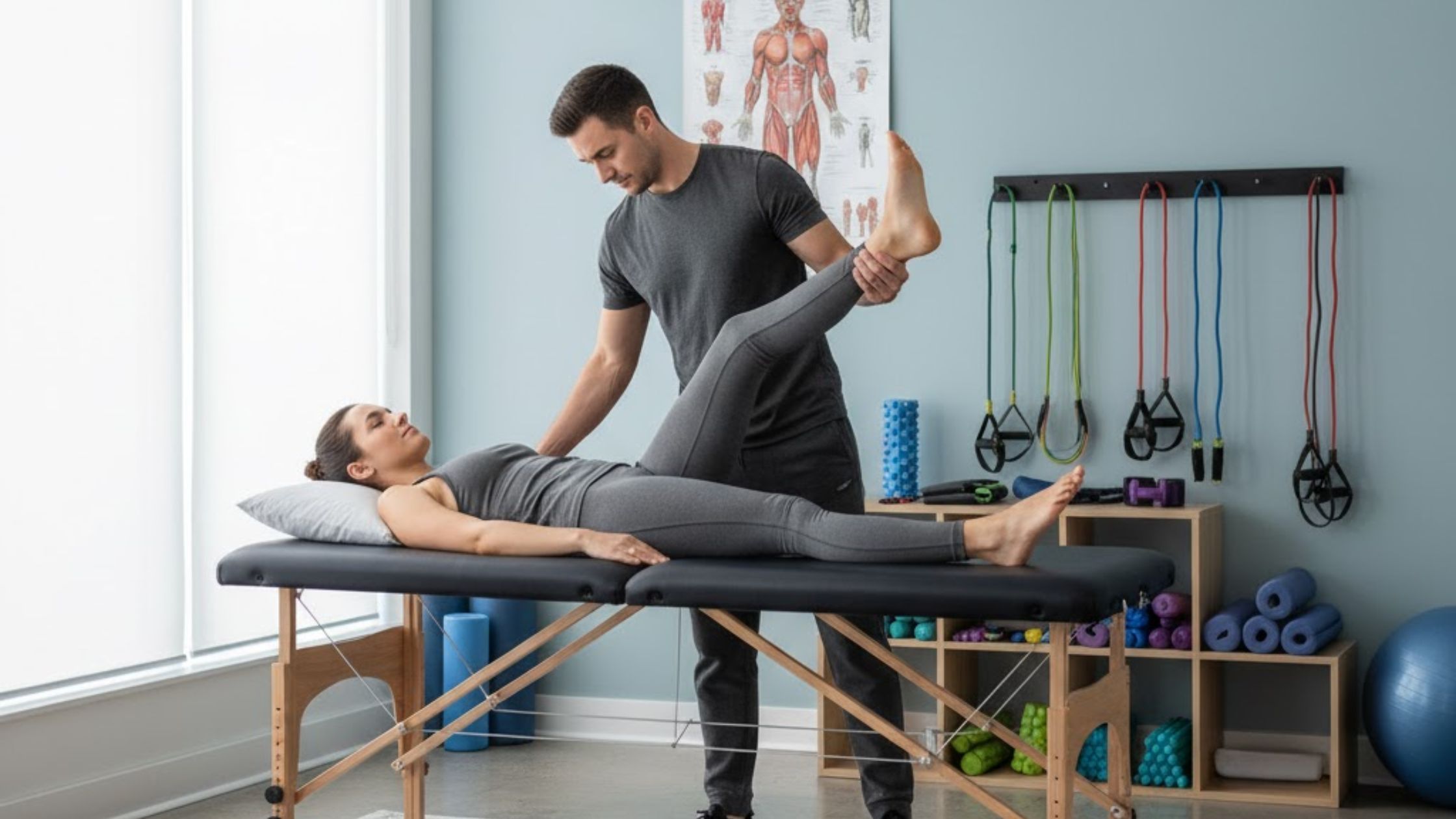 What are the primary mechanisms that make professional assisted stretch therapy more effective than self stretching (1)