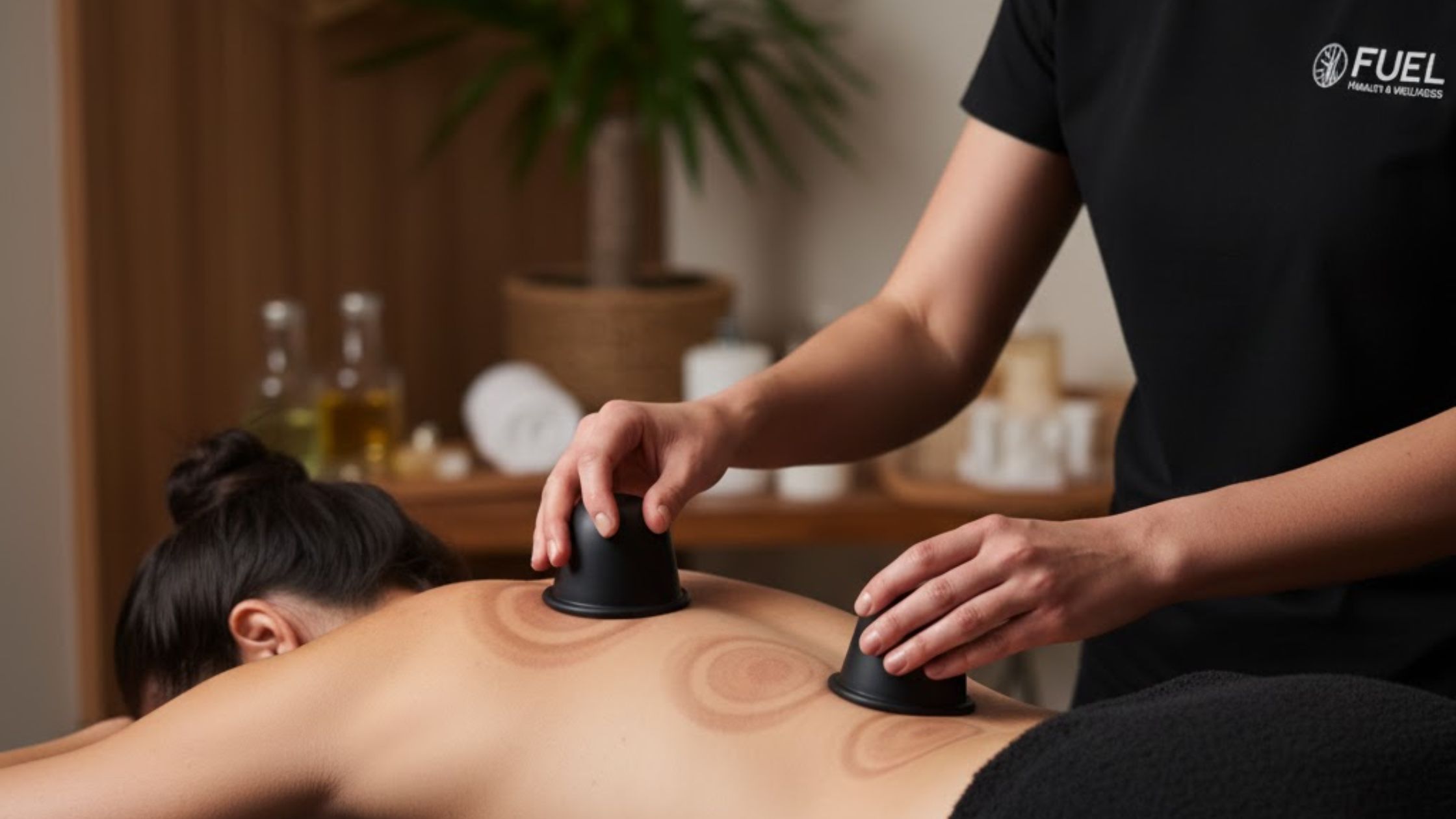 How can massage cupping therapy specifically relieve chronic back pain