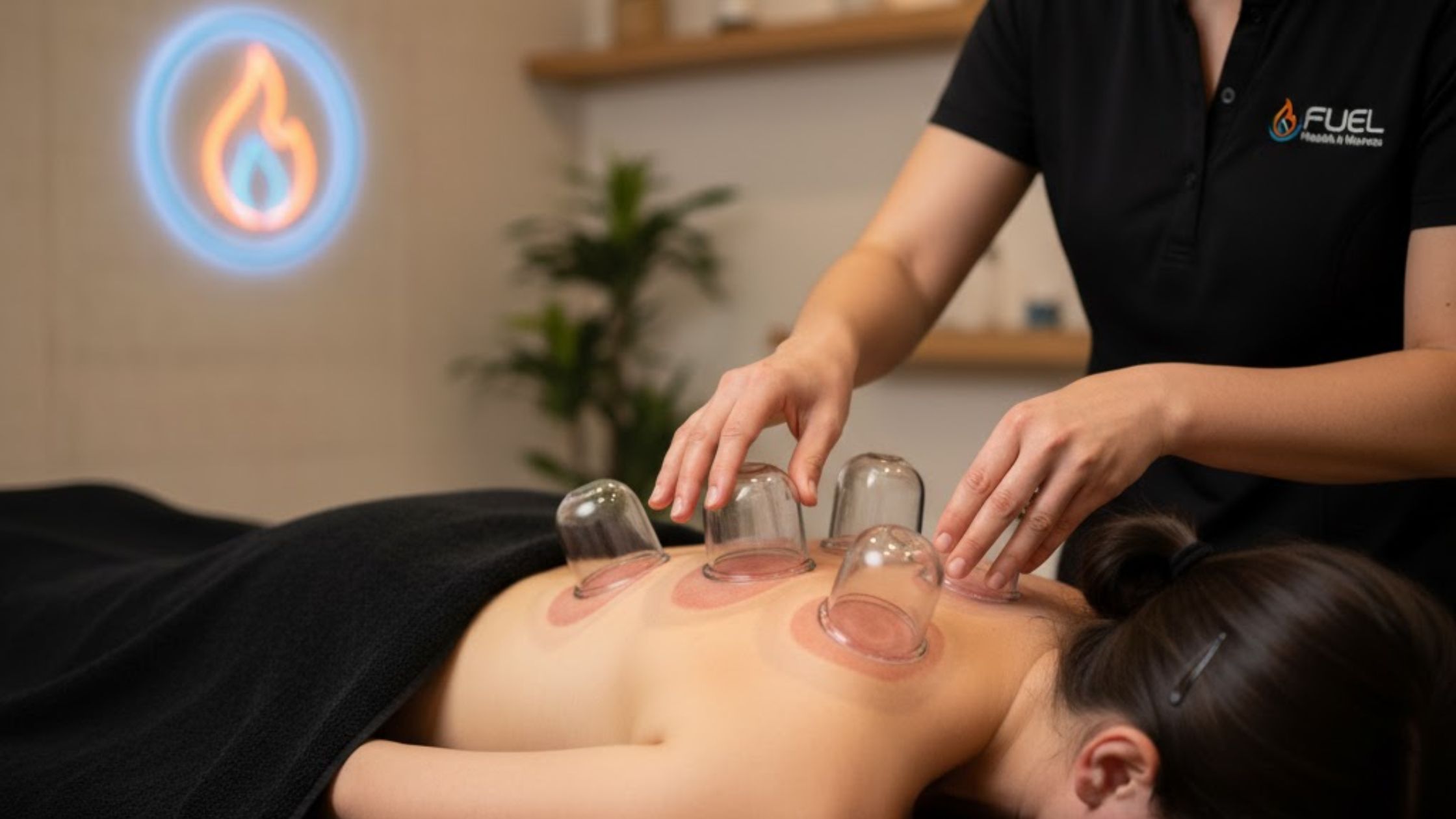 How does massage cupping therapy help with chronic neck pain and tension